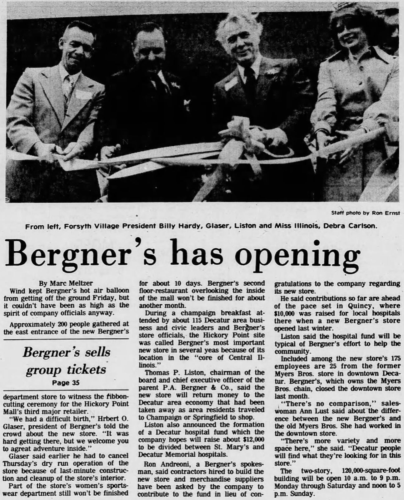 Bergner's has opening